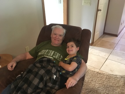 Snuggling with Grandpa
